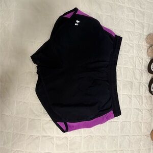 Black and Purple Under Armour Athletic Shorts